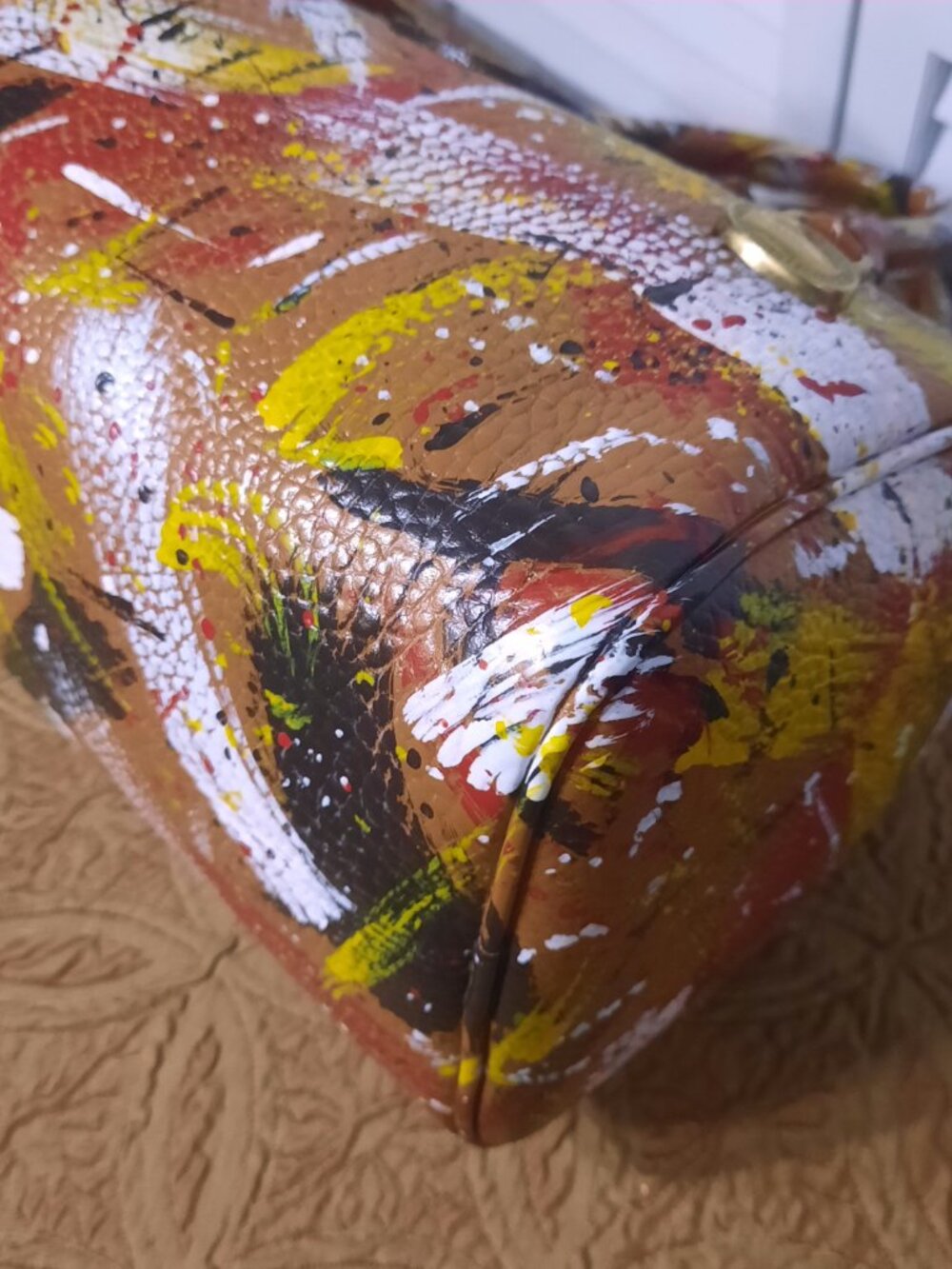 Dooney & Bourke Dipinta Inspired Hand Painted Vintage Speedy Style Barrel Bag - Picture 9 of 16